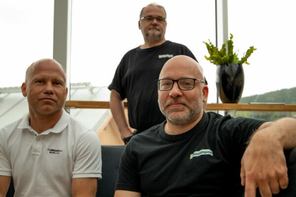 Thomas Storsjö, vd, Eric Tjernberg, grundare och Juan Pablo Arrigoni, forskare och PhD i kompostering på Biocompost.
