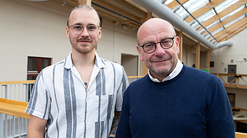 Christoffer Olausen och Lars Erik Sjögren på Biosorbe.