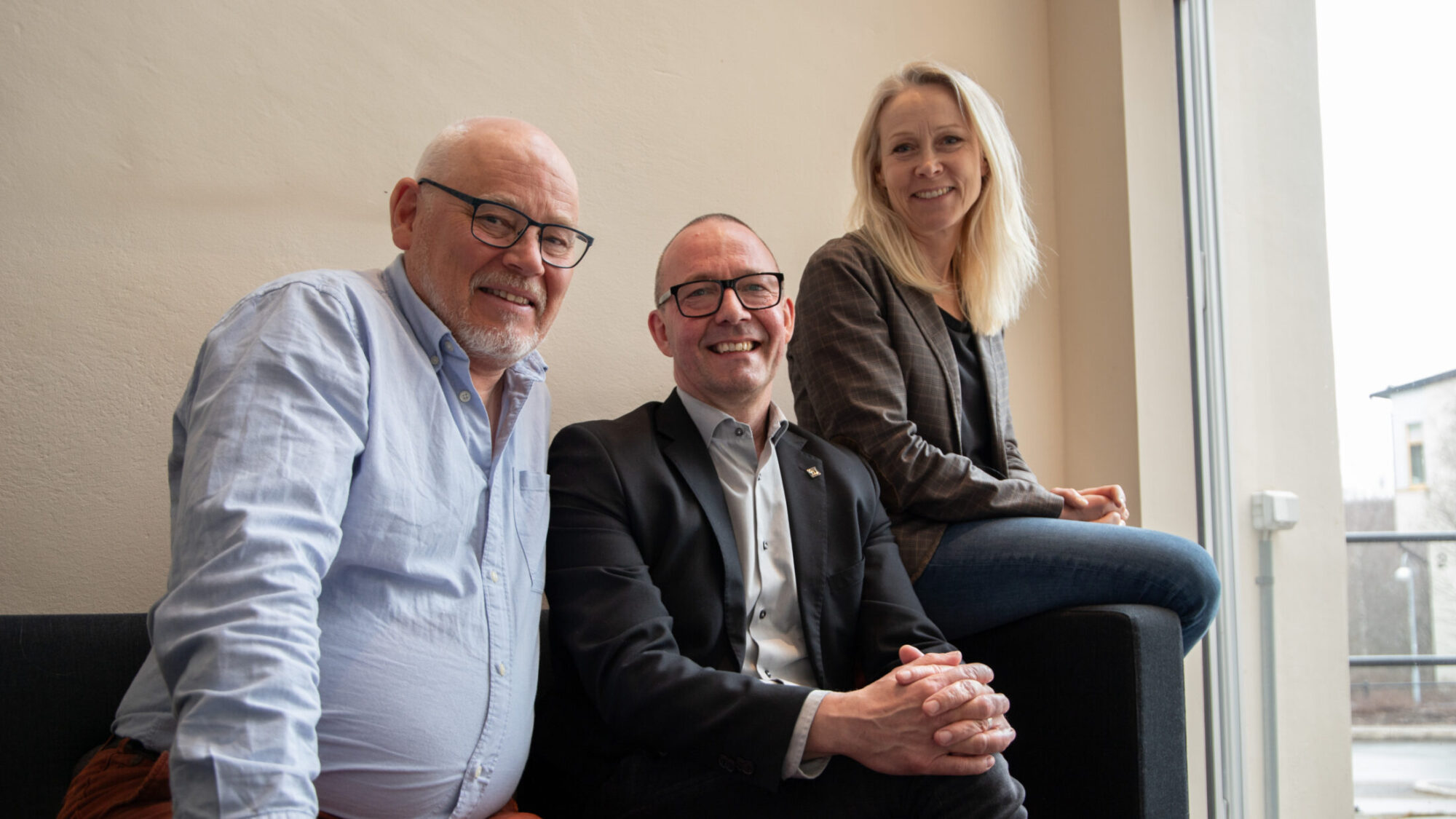 Sven Wadman (Mid Sweden University), Matts Nyman (BizMaker) and Åse Angland Lindvall (Peak Innovation) look forward to expanding the cooperation between the organizations.