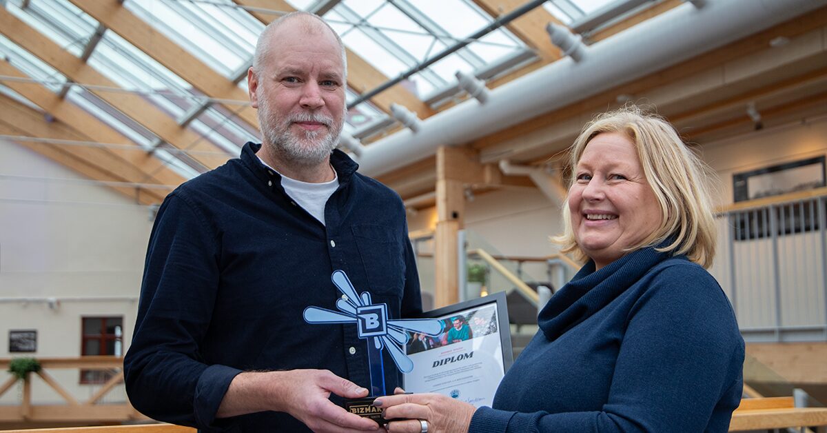 Andre Nyqvist på A.N Mättjänster tillsammans med Ewa Sandeheim från BizMaker.